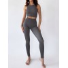 Бесшовный женский комплект в рубчик Leggings Rib + Halter Top (POPPY SEED) Бесшовный женский комплект в рубчик Leggings Rib + Halter Top (POPPY SEED)